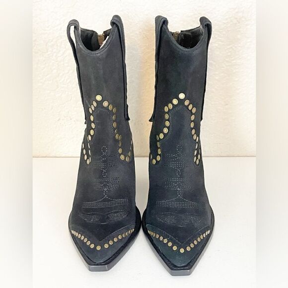 Zadig & Voltaire boots Cara black Suede Cowboy Boot 40/9 New - Picture 8 of 16